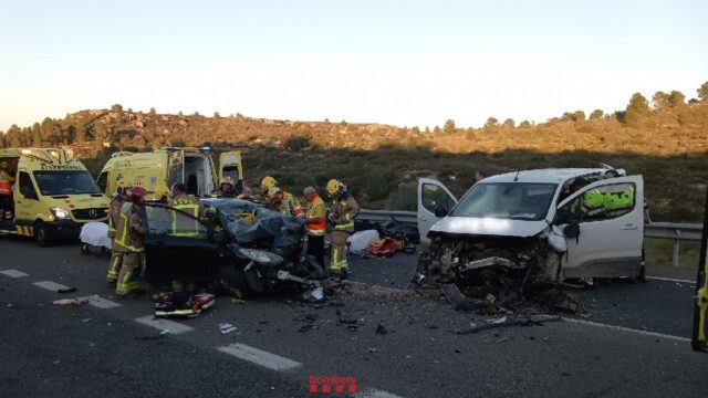 Imatge de l'accident a Torrebesses (Bombers)